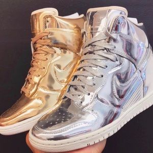 Liquid silver Nike Dunks